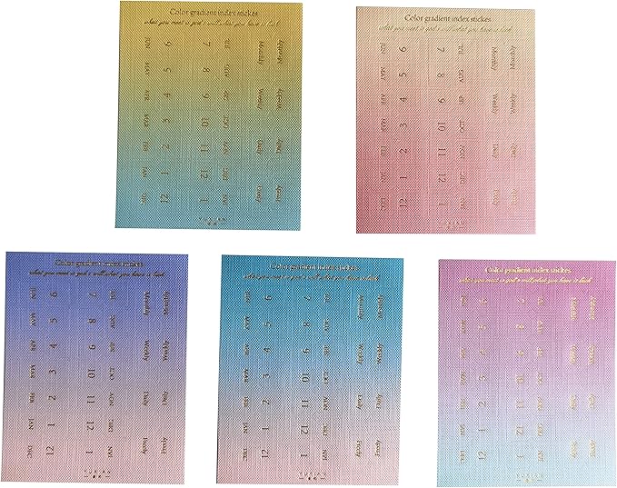 10 Sheets Monthly Adhesive Index Tabs Colorful Monthly Separator Tabs for Office Study Planners Organizations (Summer)