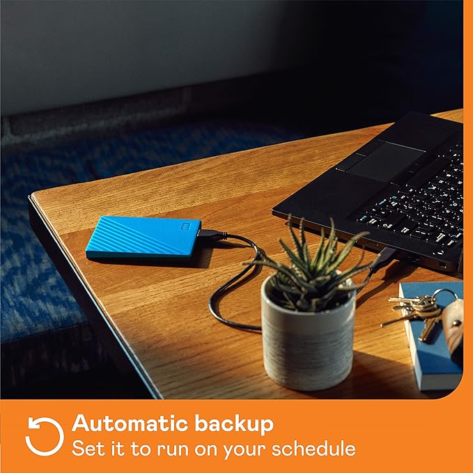 WD 2TB My Passport, Portable External Hard Drive, Blue, backup software with defense against ransomware, and password protection, USB 3.1/USB 3.0 compatible - WDBYVG0020BBL-WESN