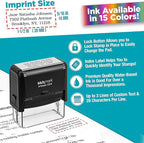 MaxMark Customized Self Inking Stamp - Up to 3 Lines of Text - Small Size - Choose from 15 Ink Colors