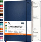 Roterunner Purpose Planner Notebook B5 7.5”x9.8” Undated Planner 2025 Daily Weekly and Monthly Productivity Goal Setting Tool for Work Home