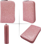 Easyoulife Genuine Leather Credit Card Holder Zipper Wallet With 26 Card Slots