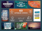 Better Office Products Motivation Inspiration Affirmation Cards, 120 Pack, 2 Each of 60 Unique Assorted Designs, Encouragement Card Deck, 2" x 3.5" (Business Card Size)
