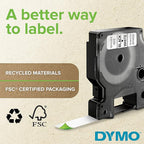 DYMO Rhino Industrial Permanent Polyester Labels, 3/4", Black Print on White Tape