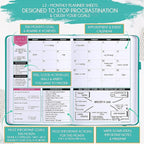 Law of Attraction Planner – Undated Hourly, Weekly & Monthly Goal Setting Planner, 12-Month to Increase Productivity | Life & Gratitude Journal, Include Foldable Vision Board, Gift Box & Stickers