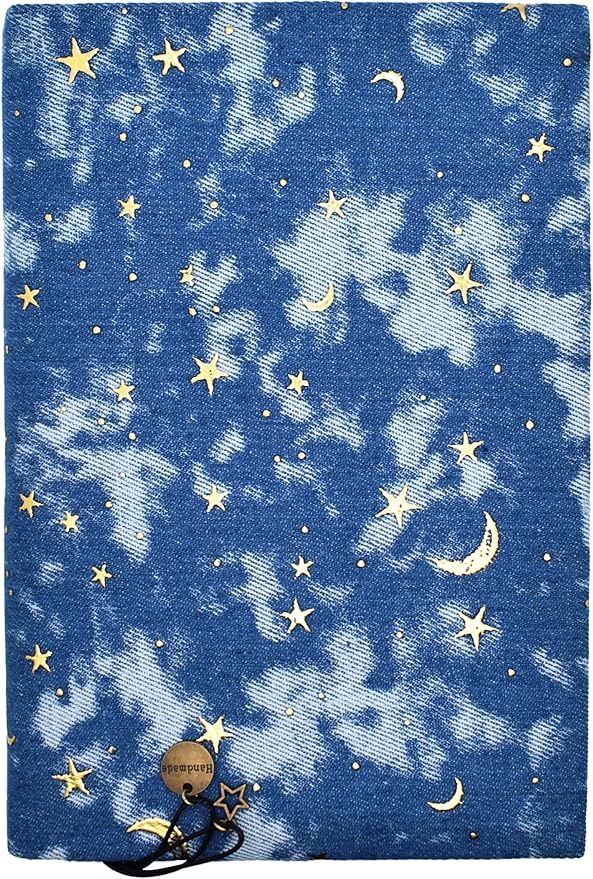 BLBMH A5 Book Covers for Paperbacks Book Cover Fit for 5.5x8.3 inch Adjustable Book Sleeve Cover for A5 Diary Books Fabric Softcover Protector for Notebook - Denim