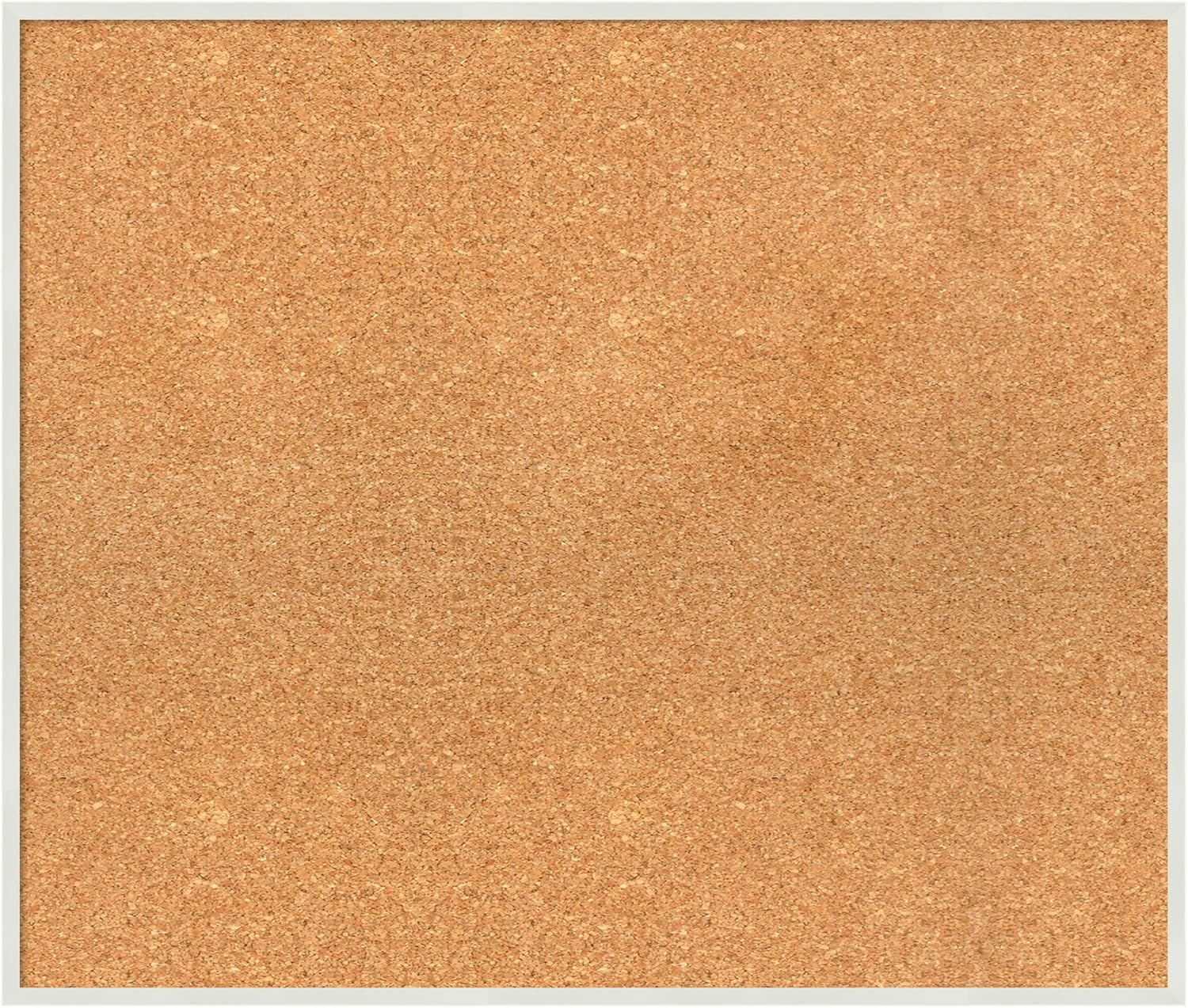 Amanti Art Natural Cork Board for Wall, 23x27 Vision Board with White Frame, Medium Corkboard Office Decor for Home Organization, Modern Corkboard Pinboard to Display Items for Home Organization in