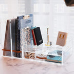 Acrylic Desk Organizer Drawer + Inbox with Letter Tray 12.6” x 10.6” x 5”, A4 Size, Clear