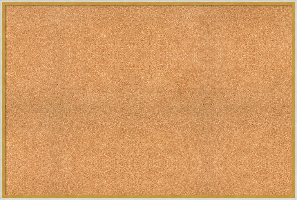 Amanti Art Natural Cork Board for Wall, 33x49 Vision Board with White Frame, Oversize Corkboard Office Decor for Home Organization, Modern Corkboard Pinboard to Display Items for Home Organization in