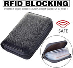 Easyoulife Genuine Leather Credit Card Holder Zipper Wallet With 26 Card Slots