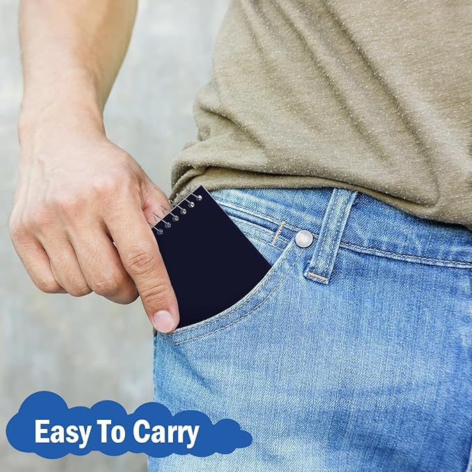 Teling 50 Pieces Spiral Memo Pads Bulk 3 x 5 Inch Small Note Pads Top Bound Lined College Ruled Paper Mini Notepad Pocket Spiral Notebooks for School Office Home Supplies, 75 Sheets (Dark Colors)