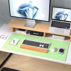 Aothia Leather Desk Pad Protector, Mouse Pad, Office Desk Mat, Non-Slip PU Leather Desk Blotter, Laptop Desk Pad, Waterproof Desk Writing Pad for Office and Home (31.5" x 15.7", Foam Green)