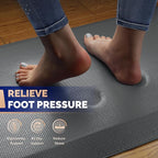 FEATOL Anti Fatigue Mat Floor Mat, Extra Thick Standing Office Desk Mat Memory Foam Cushioned Anti Fatigue Ergonomic Kitchen Mats Comfort Standing Pad NOT PVC 9/10 Inch Thick (Grey, 20x59x9/10-Inch)