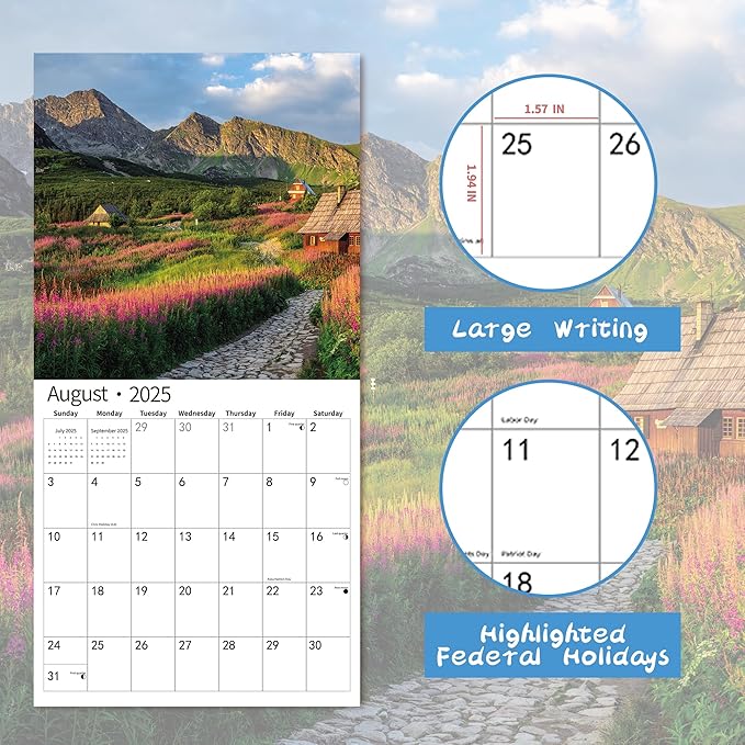 2026 Wall Calendar,Calendar 2026, July 2025 - December 2026, Wall Calendar Brilliant Seasons, 12" x 24" Opened,Full Page Months Thick & Sturdy Paper for Gift Perfect Calendar Organizing & Planning