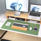 Aothia Leather Desk Pad Protector, Mouse Pad, Office Desk Mat, Non-Slip PU Leather Desk Blotter, Laptop Desk Pad, Waterproof Desk Writing Pad for Office and Home (36" x 17", Olive Green)