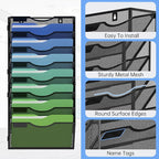 Kuntine.B Wall File Organizer Office Hanging Magazine Holder Wall File Organizer for Office Home (Black, 8 Tier)