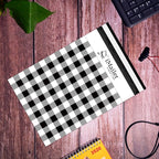 100 Count - 10x13 inch Poly Mailers Black Gingham Plaid Shipping Bags,Mailing Envelope with Self Seal Strip