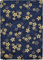 BLBMH A5 Book Cover for Paperbacks Adjustable Fabric Book Jacket Cover Protector Fit for 5.5x8.3 inch Hardcover Softcover Book Novels Notebook -Blue Cherry Blossoms 8.3in