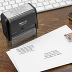 Custom Self Inking Rubber Stamp - Up to 3 Lines of Text - Choose from 15 Ink Colors - Small Size