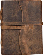 LEATHER VILLAGE Vintage Leather Journal A4 - Brown | 240 Lined Pages | Rustic Notebook for Travel, Office & Personal Use | Handmade College Ruled Diary for Men & Women