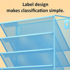 Kuntine.B Wall File Organizer Office Hanging Magazine Holder Wall File Organizer for Office Home (Blue, 6 Tier)