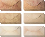 Vintage Envelopes - Classic Aged Envelopes in 6 Unique Designs - Old Looking, Antique Style - 4 x 8.7 inches (48 Pack)
