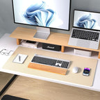 Aothia Leather Desk Pad Protector, Office Mat, Large Mouse Pad, Non-Slip PU Leather Blotter, Laptop Desk Pad, Waterproof Writing Pad for Office and Home (Beige, 31.5" x 15.7")