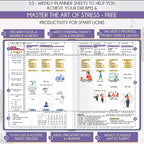 Hourly Planner - Undated Daily, Weekly & Monthly Planner with Budget Section | A 12 Month Journey to Increase Productivity & Happiness | Life Organizer & Gratitude Journal - Vertical Format
