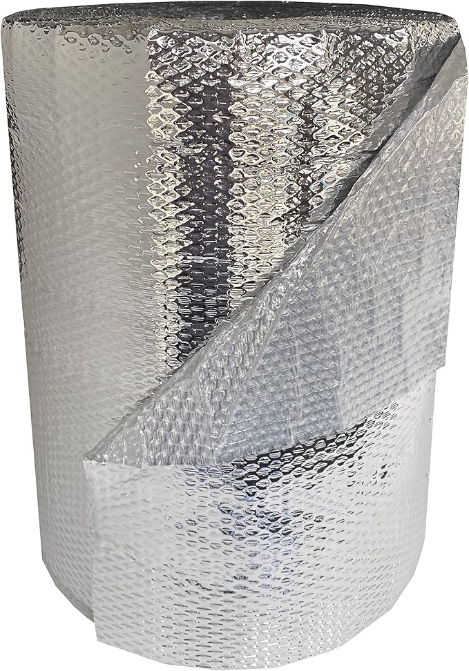 USA Reflective Bubble Insulation Roll, 24" Width x 125' Length, One- Sided Bubble Foil Insulation Roll Thermal Barrier, Window Insulation For Summer & Winter, Radiant Barrier Wrap