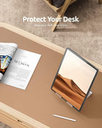 YSAGi Leather Desk Protector, Office Mat, Large Mouse Mat, Non-Slip PU Leather Blotter, Laptop Desk Mat, Waterproof Writing Pad for Office and Home (Khaki, 31.5" x 15.8")