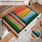 OKD Farmhouse File Cabinet with 2 Drawers, 30" Lateral Filing Cabinet with Hanging File Folders, Interlocking Drawers, Wood Rustic Storage Cabinet for Home Office, Living Room, Antique White