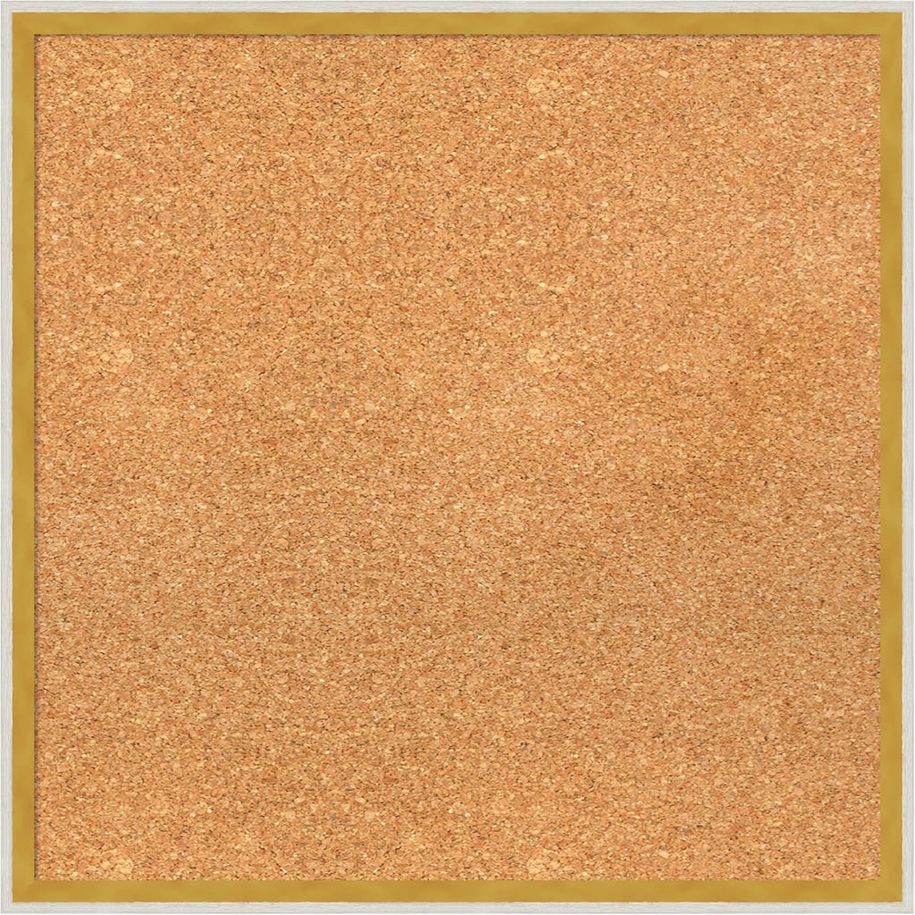 Amanti Art Natural Cork Board for Wall, 21x21 Vision Board with White Frame, Medium Corkboard Office Decor for Home Organization, Modern Corkboard Pinboard to Display Items for Home Organization in