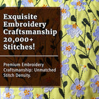 LParkin Daisy Flower Embroidery Book Sleeve with Zipper for Readers Protector Cover Gift for Book Lovers, 11x 8.5 Inch Washable Fabric, Daisy White(White)