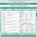 Life Planner - Undated Daily, Weekly & Monthly Planner with Budget Section | A 12 Month Journey to Increase Productivity & Happiness | Life Organizer & Gratitude Journal - Horizontal Format