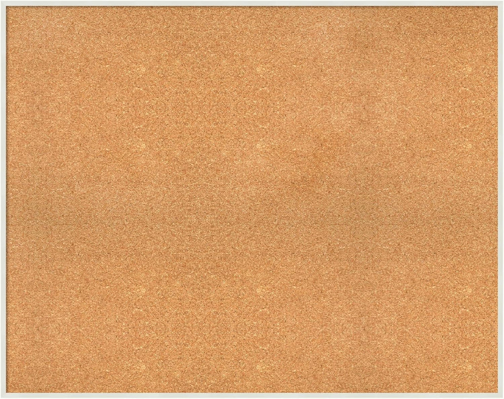 Amanti Art Natural Cork Board for Wall, 31x39 Vision Board with White Frame, X-Large Corkboard Office Decor for Home Organization, Modern Corkboard Pinboard to Display Items for Home Organization in