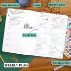 Legend Planner PRO – Deluxe Weekly & Monthly Life Planner to Increase Productivity and Hit Your Goals. Time Management Organizer Notebook – Undated – 7 x 10" Hardcover + Stickers – Mint Green