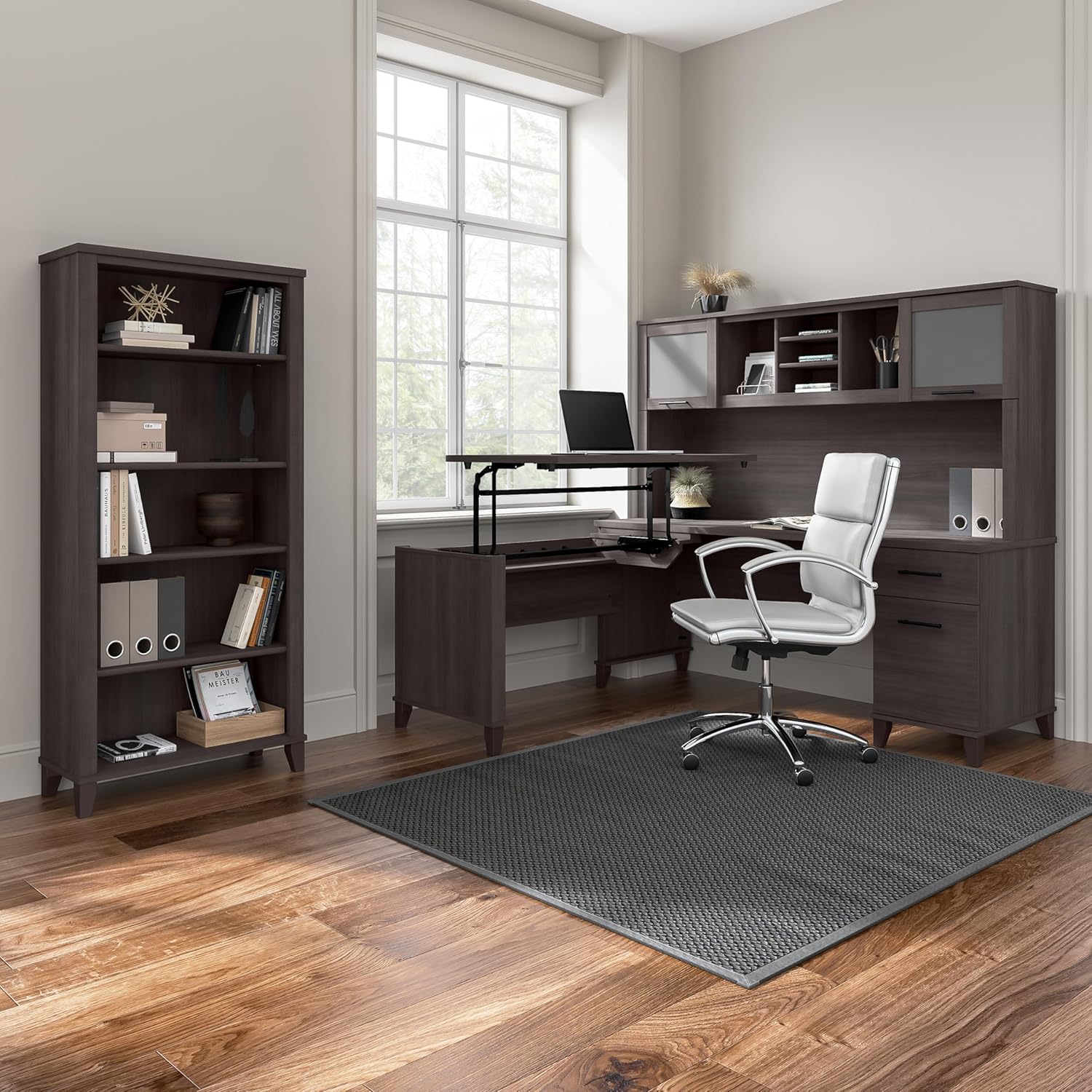 Bush Furniture 2 Drawer Lateral File Cabinet, Letter and Legal-Size Document Storage for Home or Professional Office, Somerset Collection, Storm Gray