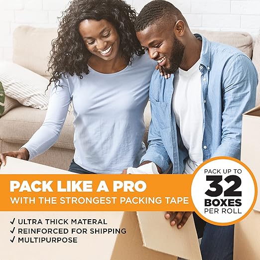 Tape King Clear Packing Tape - 60 Yards Per Roll (36 Rolls) - 1.88 Inch Wide Stronger & Thicker 2.7mil, Heavy Duty Adhesive Industrial Depot Tape for Moving Packaging Shipping, Office & Storage