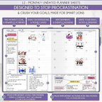 Life Planner - Undated Daily, Weekly & Monthly Planner with Budget Section | A 12 Month Journey to Increase Productivity & Happiness | Life Organizer & Gratitude Journal - Horizontal Format