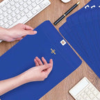 Geyee 100 Pcs Clasp Manilla Envelopes 9 x 12 Inch Gummed Colored Envelopes for Storing or Mailing for Home Office Business Supplies(Navy Blue)