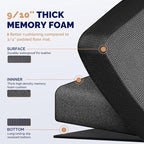 FEATOL Anti Fatigue Mat for Kitchen Floor – 9/10 Extra Thick Standing Cushioned Desk Mat Memory Foam, Ergonomic Floor Padded Comfort at Home, Kitchen, Office, Garage – NOT PVC (17" x 24", Black)