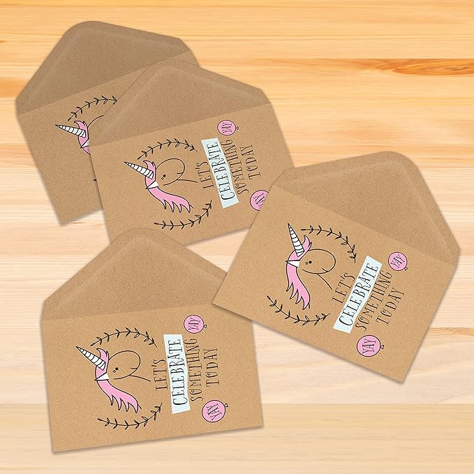 Better Office Products Kraft Invitation Envelopes, 100-Pack, A1 Size (3.625" x 5.12"), Strong 35 lb. Paper, Fits 3.5" x 5" Invitation Cards, RSVP Cards, Photos, Gift Cards (Contoured Gummed Flap)