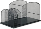 Safco 3259BL Onyx Mesh Hanging File with 2 Vertical Sections, Black