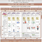 Hourly Planner - Undated Daily, Weekly & Monthly Planner with Budget Section | A 12 Month Journey to Increase Productivity & Happiness | Life Organizer & Gratitude Journal - Vertical Format