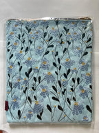 LParkin Daisy Flower Embroidery Book Sleeve with Zipper for Readers Protector Cover Gift for Book Lovers, 11x 8.5 Inch Washable Fabric, Daisy Blue