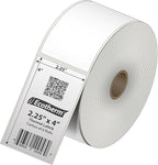 2.25" x 4" Thermal Labels | 6 Rolls | 4200 Labels | fits Zebra, Munbyn, Rollo, Godex, Arkscan, iDPRT, Offnova Thermal Label Printers and More | Blank White Adhesive Stickers by Ecotherm