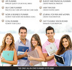 Hourly Planner - Undated Daily, Weekly & Monthly Planner with Budget Section | A 12 Month Journey to Increase Productivity & Happiness | Life Organizer & Gratitude Journal - Vertical Format