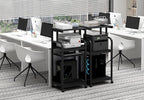 Printer Stand with Adjustable Shelf, 4 Tier Large Tall Printer Table with Wheels for Home Office Storage and Organization, Rolling Stand Cart for Computer Tower CPU Shredder, Black