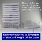 File Organizers - Letter Size, Stackable Trays for Desk - for Office Files, Mail, Documents - 48 Pack