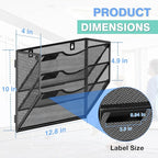 Kuntine.B Wall File Organizer Office Hanging Magazine Holder Wall File Organizer for Office Home (Black, 3 Tier & Hangers)
