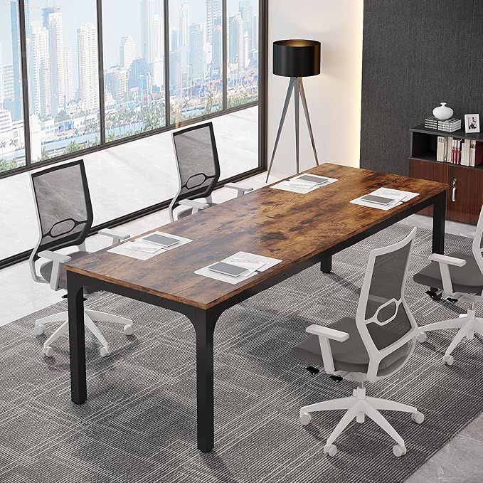 Tribesigns 6.5FT Conference Table, 78.7 Inche Rectangle Meeting Seminar Table, Large Business Tables for 6-8 People (Only Table)